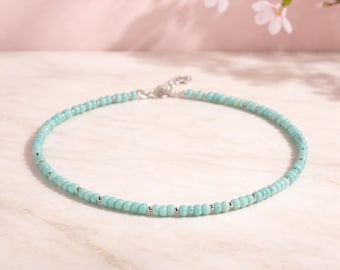 Soft Bloom Green Stone Beaded Necklace | Natural Everyday Jewelry