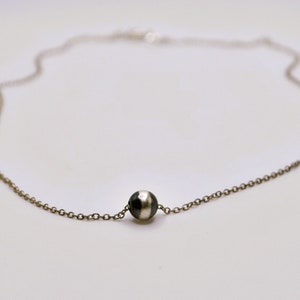 Sterling silver Necklace, single bead, minimalist necklace, gift for wife, gift for girlfriend, birthday, single pearl, 925 silver