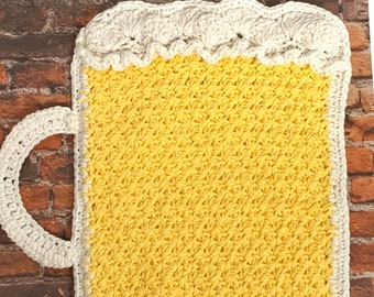 Crochet Beer Mug Pattern - Beer Beverage Hot Pad Pattern - Crochet Beer Pattern - Crochet Potholder Pattern