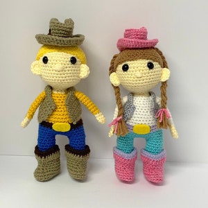 Crochet Cowboy Pattern - Crochet Stockman Pattern - Western Cowboy doll