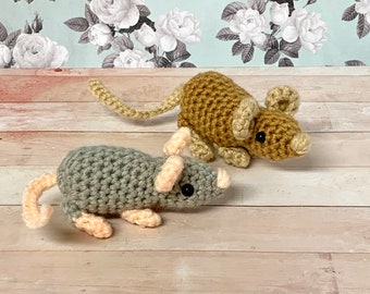 Crochet Mouse Pattern - Realistic Crochet Baby Mouse Pattern - Crochet Rodent Doll - Crochet Baby Rat Pattern