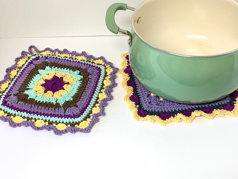 Mosaic Crochet Potholder Pattern Crochet Diamond Potholder Etsy