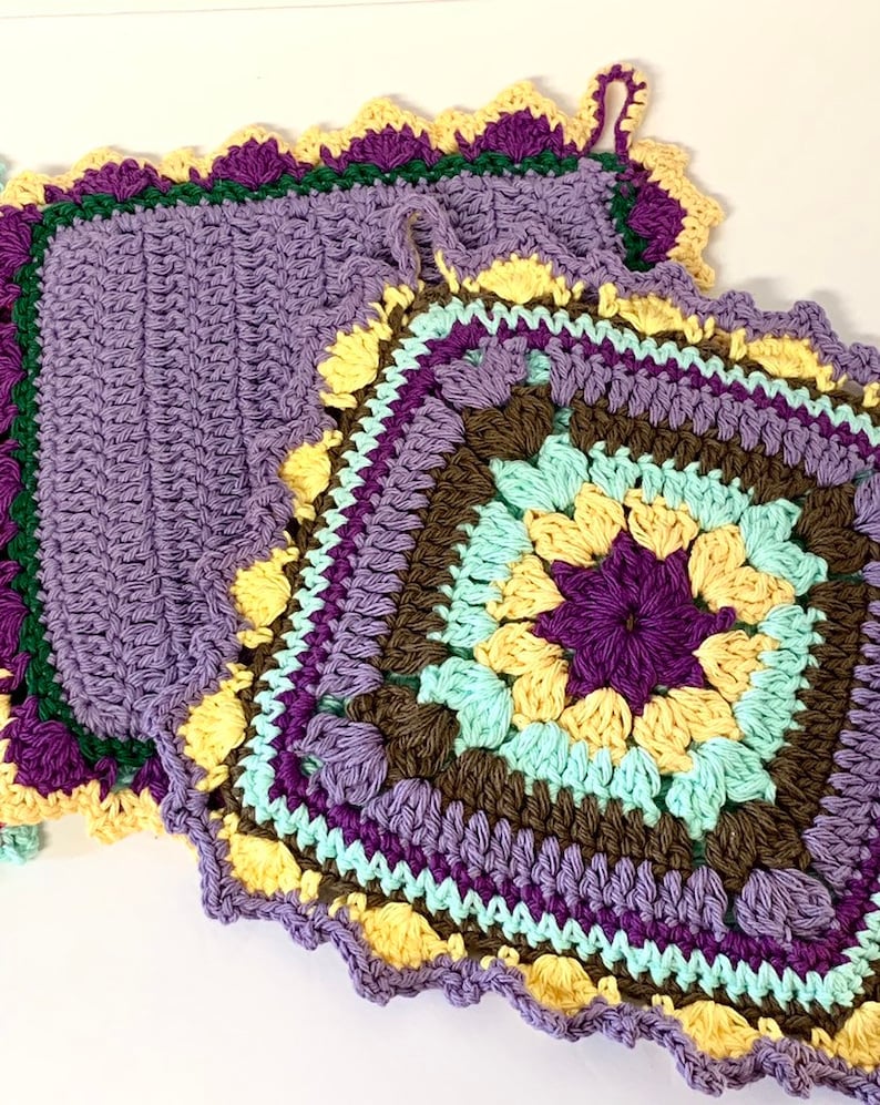 Mosaic Crochet Potholder Pattern Crochet Diamond Potholder Etsy
