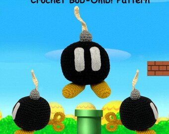 Super Mario Bomb Pattern - Wind Up Bomb - Crochet Super Mario Pattern