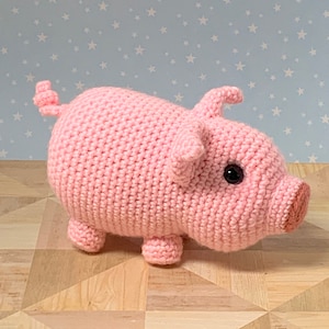 Baby Potbelly Pig Stuffed Animal - Crochet Pig Doll - Realistic Baby Pig Toy