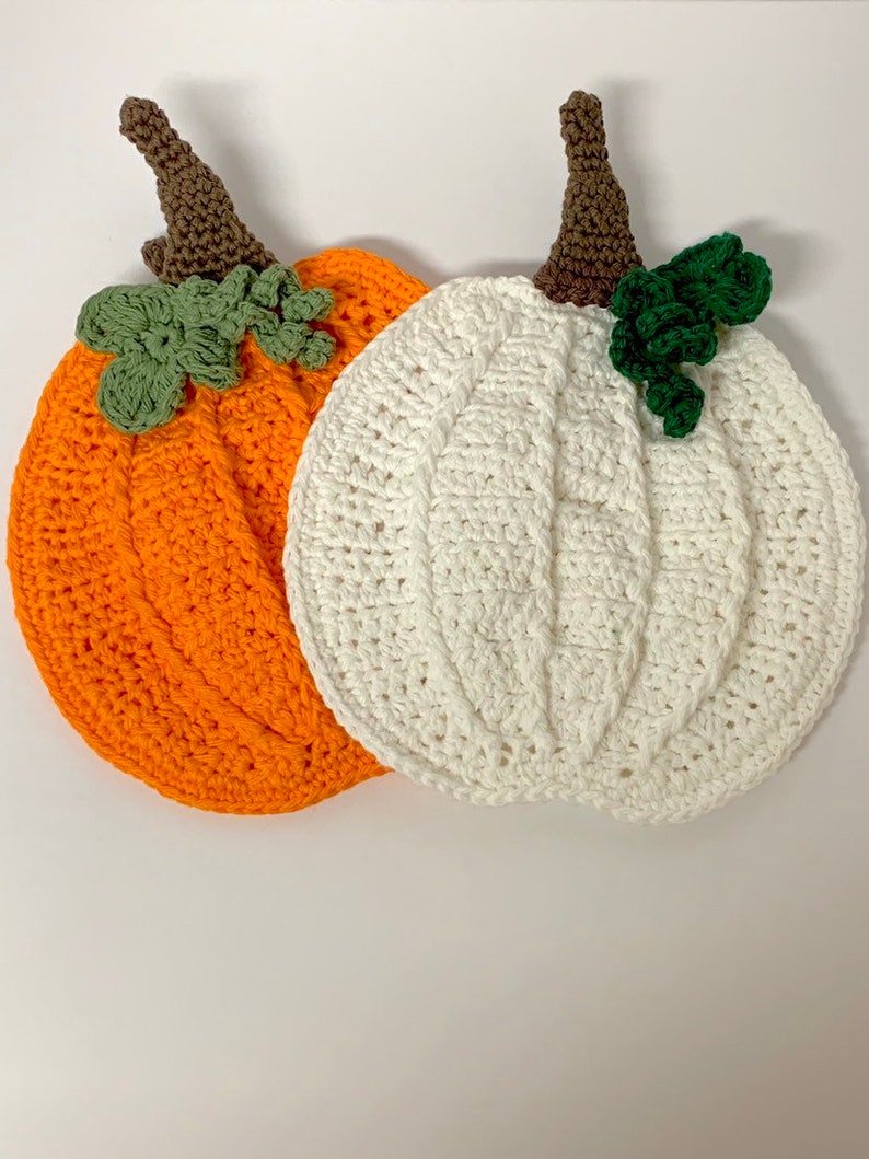 Crochet Pumpkin Potholder Pattern Crochet pumpkin Pattern Crochet Farmhouse Pumpkin Trivet Pattern image 3