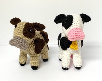 Crochet Cow Pattern - Amigurumi Cow Pattern - Mini Cow Crochet Pattern - Bovine Crochet Pattern