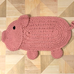 Crochet Pig Potholder Pattern - Crochet Farmhouse Potholder Pattern - Crochet Pig Pattern - Crochet Pig Hot Pad Pattern