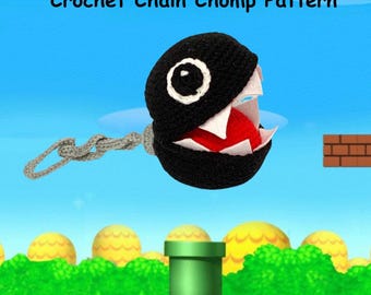 Super Mario Crochet Chain Chomp Pattern - Chompy Plush Pattern - Super Mario Brothers Pattern