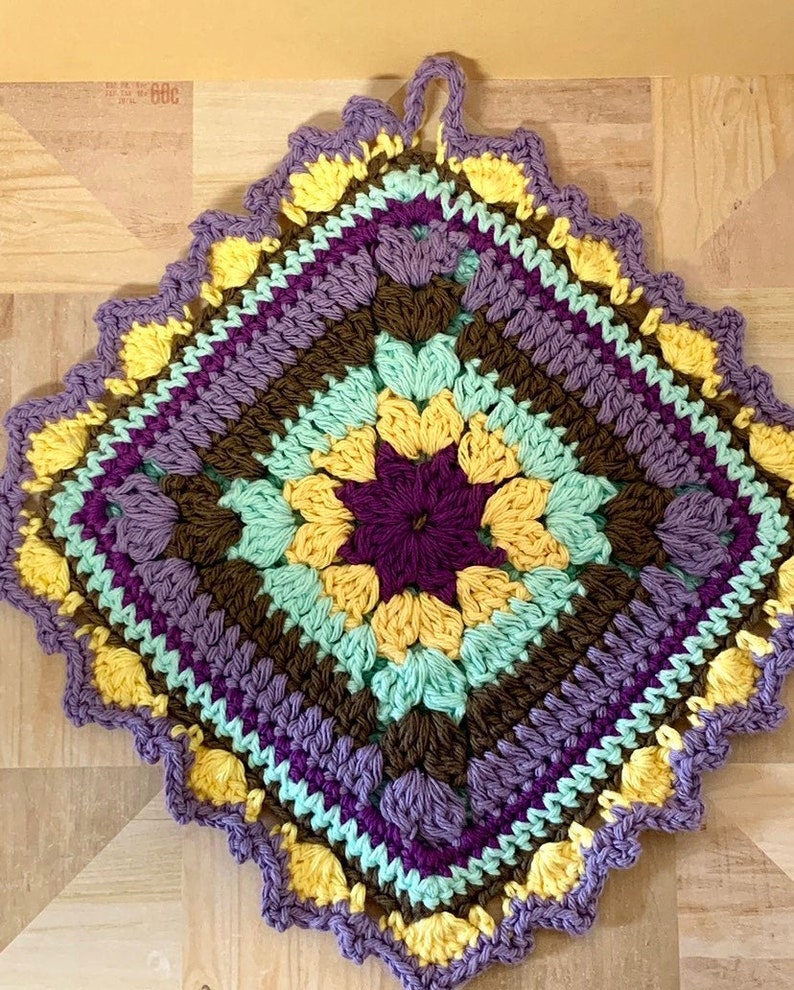 Mosaic Crochet Potholder Pattern Crochet Diamond Potholder Etsy