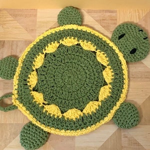 Crochet Turtle Potholder pattern Crochet Potholder and Placemat Pattern Turtle Wall hanging and decor image 8