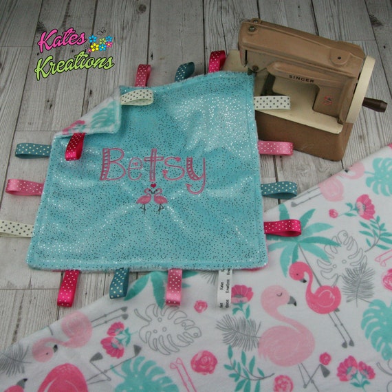 Personalised Taggy blanket Taggie Butterfly Baby Toddler Sensory Comforter Gift