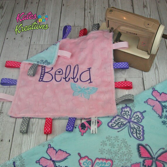 personalized taggie blanket