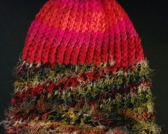 PinkOrange Hat & Fuzzy MultiColor Rim 01