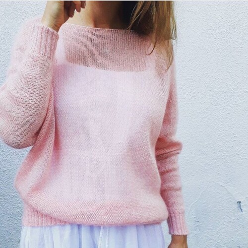 WoolsoulDesigns Mohair Sweater Woman Mohair Silk Sweater Knit Pink Sweater Spring Sweater Women Oversized Sweater Women Knit Pullover