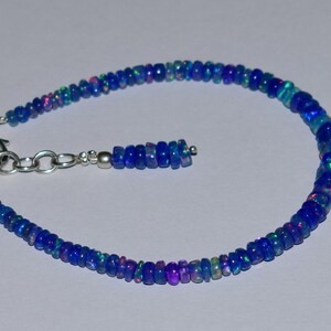 Opal Bracelet  Natural Ethiopian Purple Opal Bracelet Smooth Opal Bracelet - Ethiopian Opal Bracelet Opal Jewelry Opal Beads Bracelet F01131