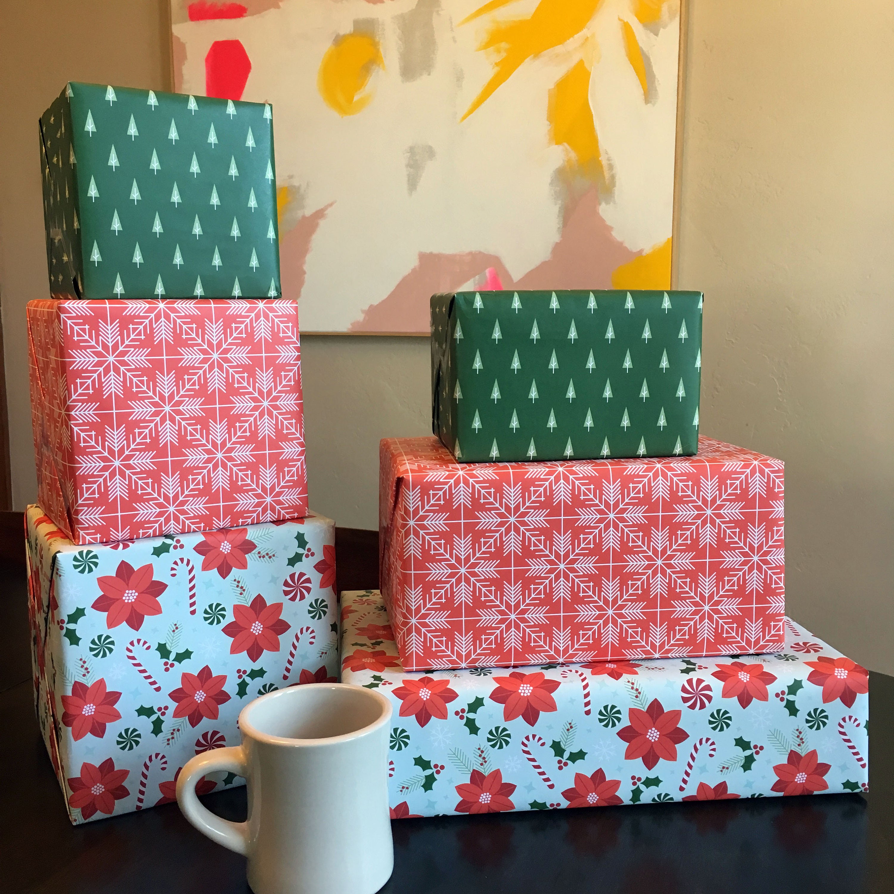 Christmas Gift Wrap Sheets 3 Coordinating Patterns Etsy UK