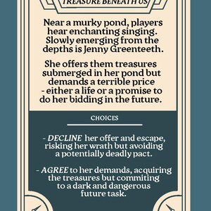 British folklore themed prompt card from Tales Unbound deck, designed for RPG writers and D&D players.