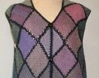 Pin Loom Weaving Pattern pdf for an Argyle Vest, in Two Styles, instant download no shipping  Custom Design DIY