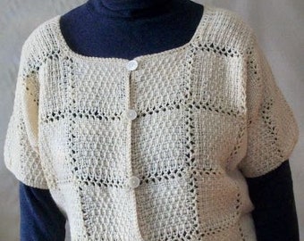 Pin Loom Weaving Pattern pdf for Short Sleeve Lacy Cardigan