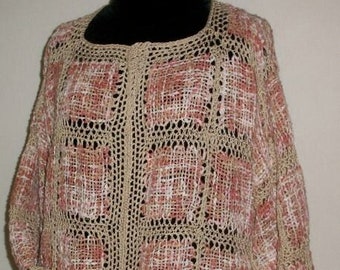 Pin Loom Weaving Pattern pdf for a Crochet Lace Cardigan, Make It Yourself DIY