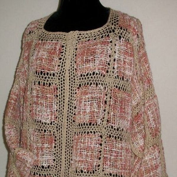 Pin Loom Weaving Pattern pdf for a Crochet Lace Cardigan, Make It Yourself DIY