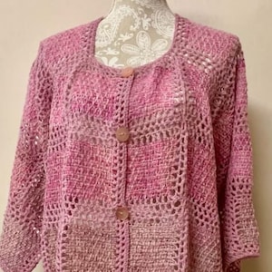 Modèle de tissage sur métier à tisser à épingles pdf pour un cardigan en dentelle au crochet, faites-le vous-même