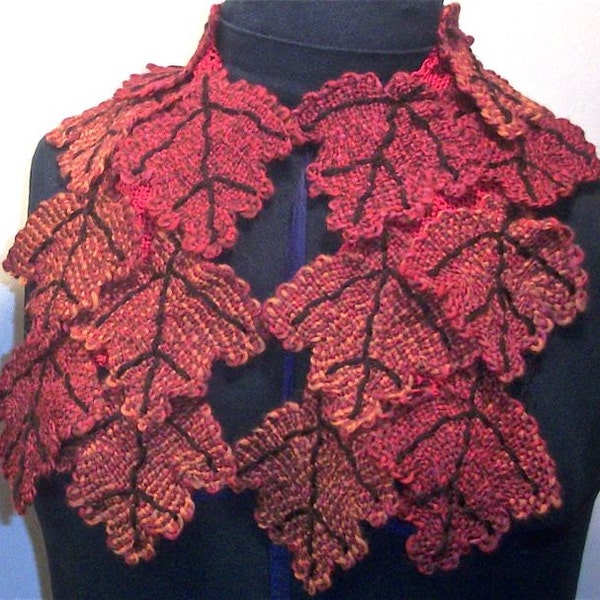 Pin Loom Weaving Leaf Scarf Pattern pdf instant download no shipping Zoom Loom Squares Custom Design DIY