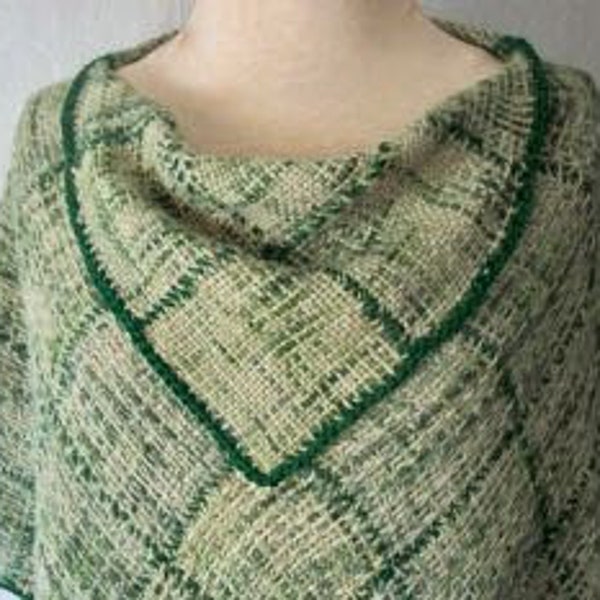 Pin Loom Weaving Pattern pdf for a Point Cowl Poncho, instant download no shipping, Zoom Loom Squares DIY Instructions