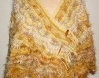 Knitting Pattern pdf for the Wave Shawl, instant download, no shipping, Yarn Collage, Stash Buster, DIY