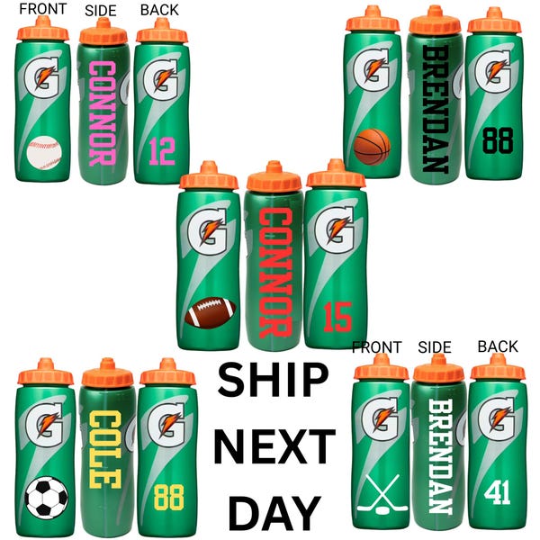 Personalized water Bottle,Custom Sports Water Bottle,Team Gift,Birthday Party Favor gift,Basketball,Football,Baseball,Soccer,Hockey