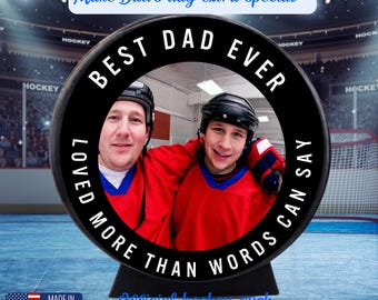 Personalized Hockey Puck with photo,Custom Photo Hockey Puck,Father's Day Gift for Hockey Dad,Best Father's Day Gift,Hockey gifts,Hockey dad