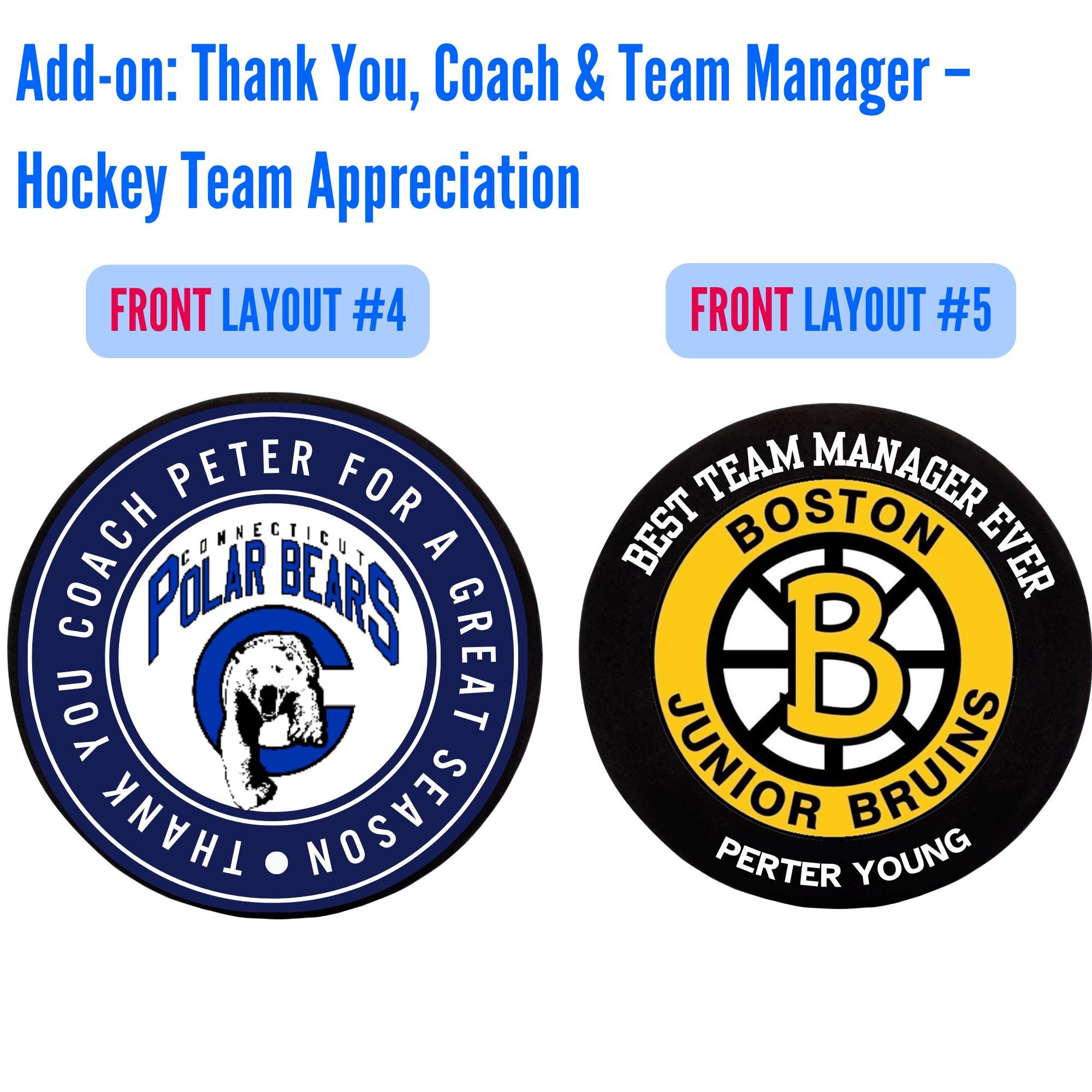 Personalized Hockey Puck,custom Hockey Puck With Team Logo & Roster ...