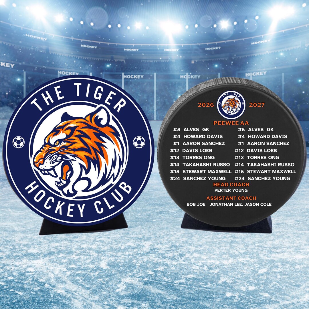Custom Hockey Puck With Team Logo & Roster, Personalized Hockey Puck ...