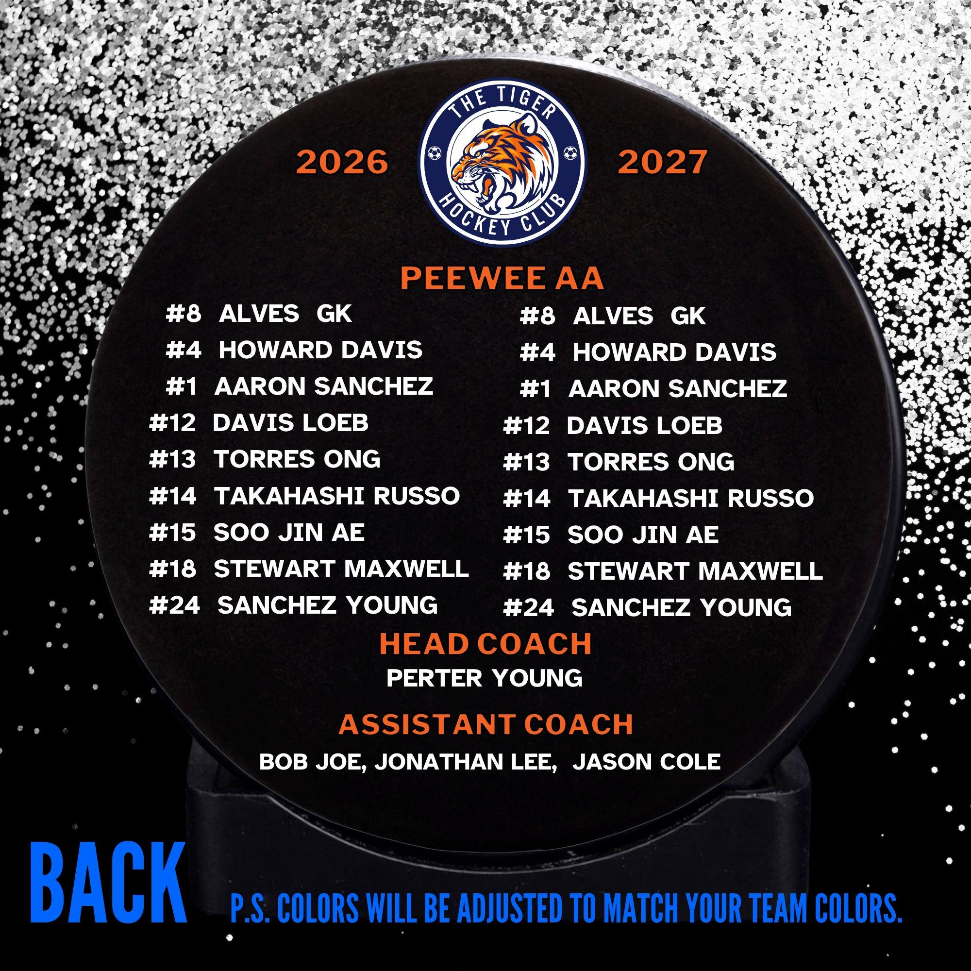 Personalized Hockey Puck,custom Hockey Puck With Team Logo & Roster ...