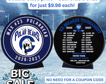 Custom Hockey Puck with Team Logo & Roster, Personalized Hockey Puck, Custom Team Gift, Year End Gift, Tournament Souvenir