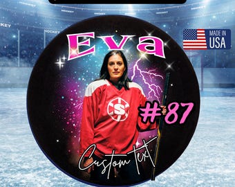 Personalized Hockey Puck, Custom Team Photo Pucks, Coach, Year End Player Coach Gift, Hockey Gift, Hockey Player Gift, UV Printed