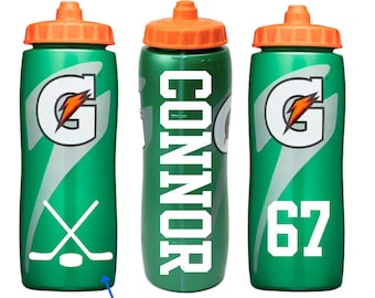 Personalized Gatorade Bottle, Custom Sports Water Bottle, Team Gift,Birthday Party Favor,Basketball,Football,Baseball,Soccer,Lacrosse,Hockey
