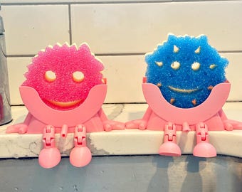 Scrub Daddy Sponge Holder | 3D Printed Kitchen Sink Sponge Holder | Funny Sponge Stand | Fun Countertop Organizer | Kitchen Accessory Gift