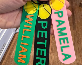 Personalized Tennis Keychain, Kids Name Backpack Tag | Tennis Team Gift, Custom Tennis Keychain, Custom 3D Printed Tennis Bag Tag