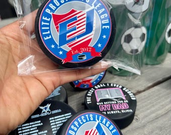 Custom team logo Hockey Puck,Personalized Ice Hockey Puck,Year End Player & Coach Appreciation Gift,Hockey Memorabilia,Team Logo Sports Gift