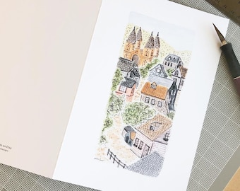 Village Greeting Card - Downloadable