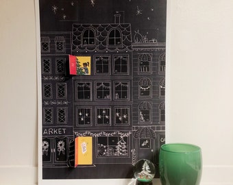 City Night Windowed Advent Calendar - Downloadable