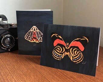 Curio Insects Note Cards, Blue - Downloadable