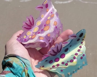 Sea slug nudibranch hair claw clip! - seaslug Hypselodoris sea creature ocean