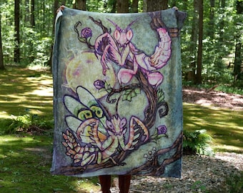 Flower Mantis Blanket - Choose your material and size!