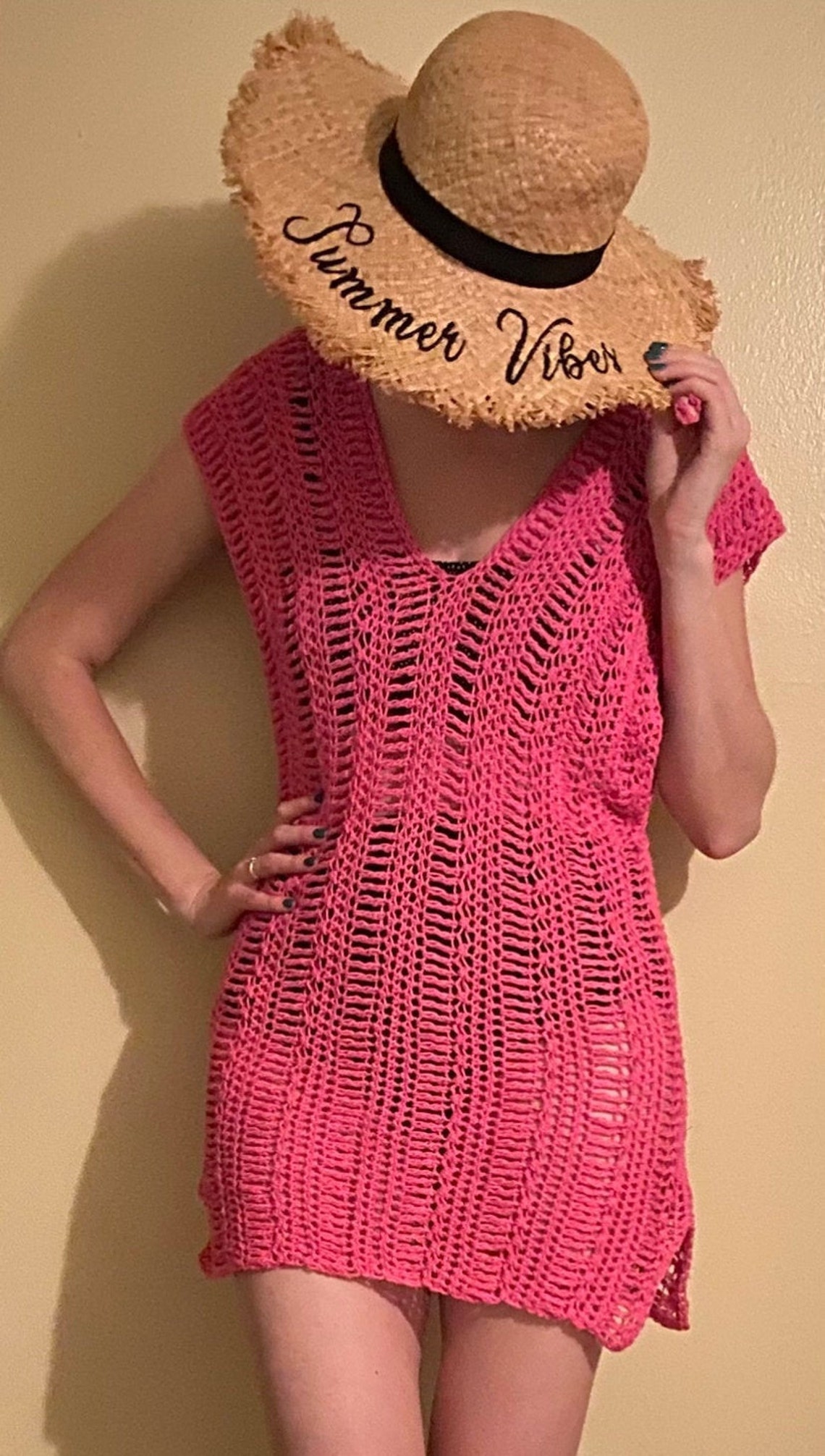 Hot Pink Summer Cover Up Standard Swimsuit Cover Up Beach Etsy