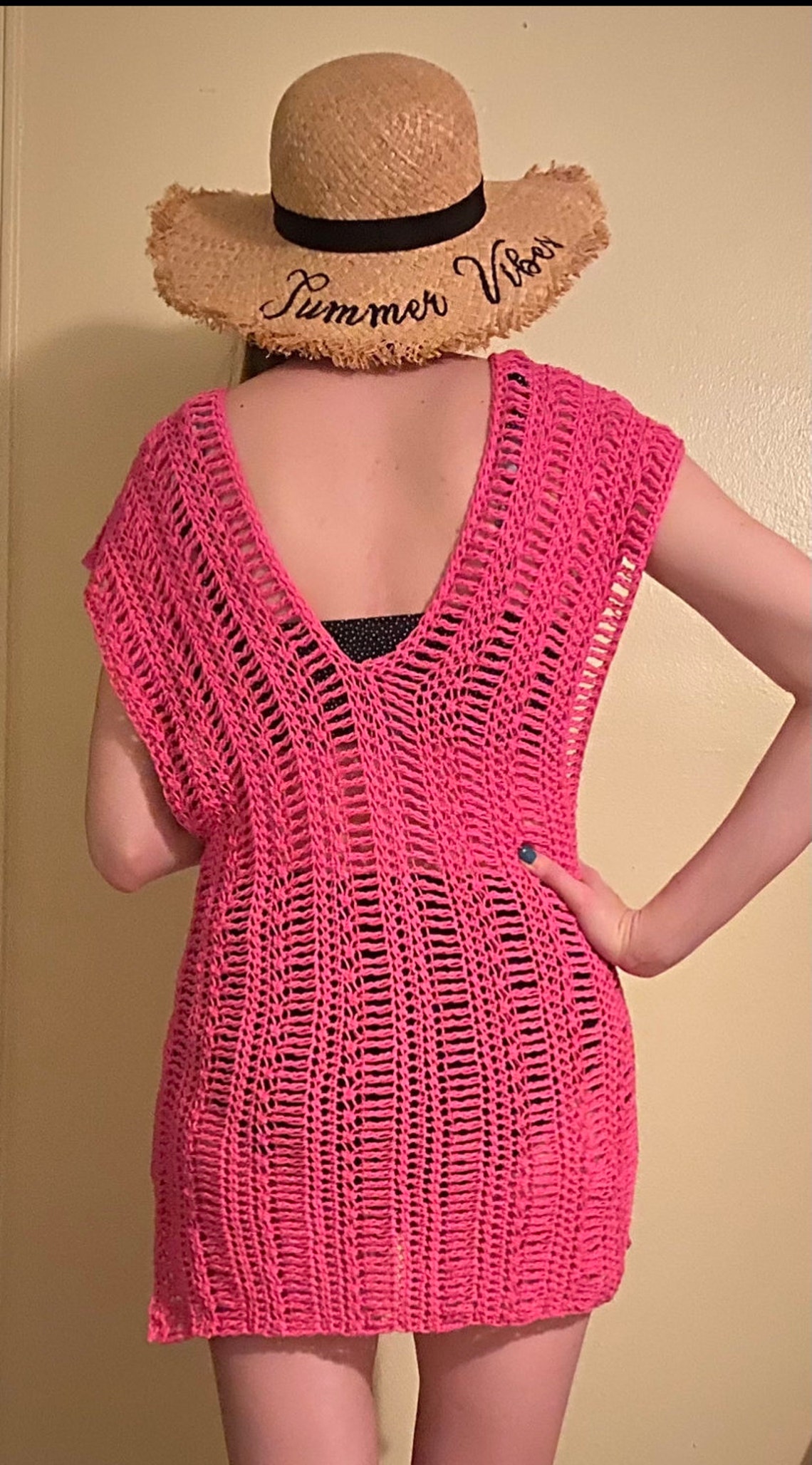 Hot Pink Summer Cover Up Standard Swimsuit Cover Up Beach | Etsy
