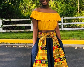 african denim skirts