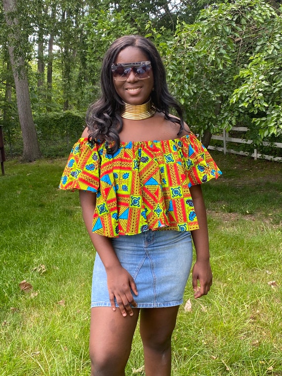 Latest ankara hotsell off shoulder tops